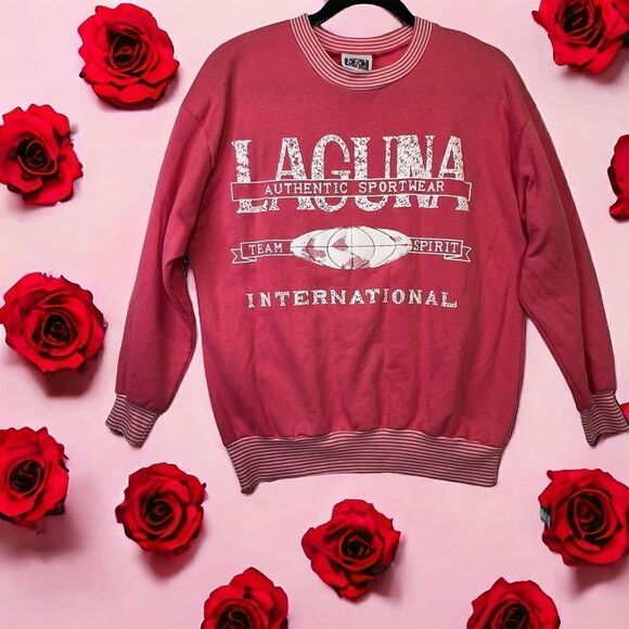 Vintage Sweaters - 90s Spell out vintage sweater size M bubblegum pink